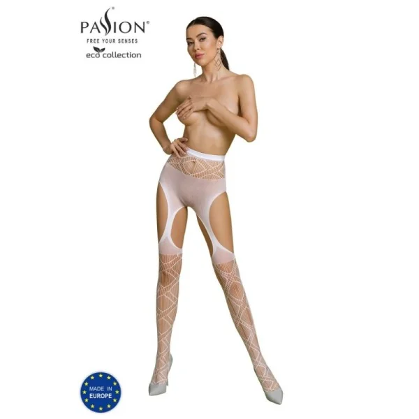 Eco Straps-Strumpfhose S005 weiß von Passion Eco Collection kaufen | Fesselliebe