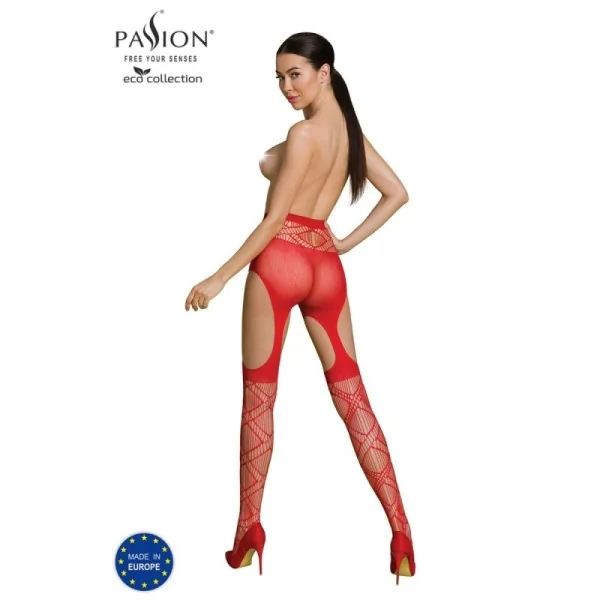 Eco Straps-Strumpfhose S005 rot von Passion Eco Collection kaufen | Fesselliebe