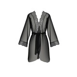Amberly Size Plus Peignoir Schwarz von Passion Size Plus | Fesselliebe.de