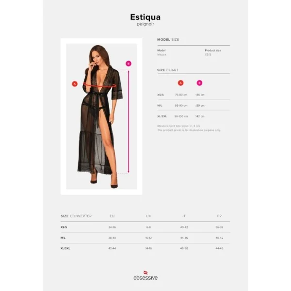 Estiqua Peignoir schwarz von Obsessive kaufen | Fesselliebe