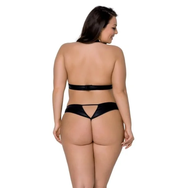 Malwia Size Plus 2er Set mit offenem BH schwarz von Passion Size Plus kaufen | Fesselliebe