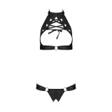 Malwia Size Plus 2er Set mit offenem BH Schwarz von Passion Size Plus | Fesselliebe.de