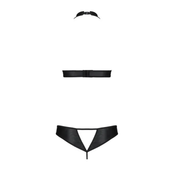 Malwia Size Plus 2er Set mit offenem BH schwarz von Passion Size Plus kaufen | Fesselliebe