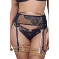 Strumpfgürtel Blau-Beige V-9332 von Axami