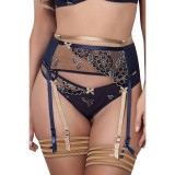 Strumpfgürtel Blau-Beige V-9332 von Axami | Fesselliebe.de