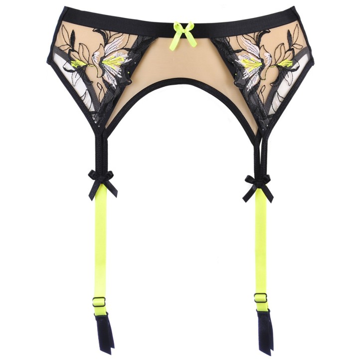 Strumpfgürtel Beige-Schwarz V-10142 von Axami | Fesselliebe.de