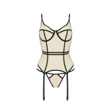 Serara Korsett & Tanga Beige von Passion-Exklusiv | Fesselliebe.de