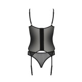Eco Selaginella Korsett & Tanga Schwarz von Passion Eco Collection | Fesselliebe.de