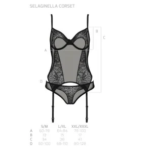 Eco Selaginella Korsett & Tanga Schwarz von Passion Eco Collection