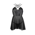 Eco Selaginella Chemise & Tanga Schwarz von Passion Eco Collection