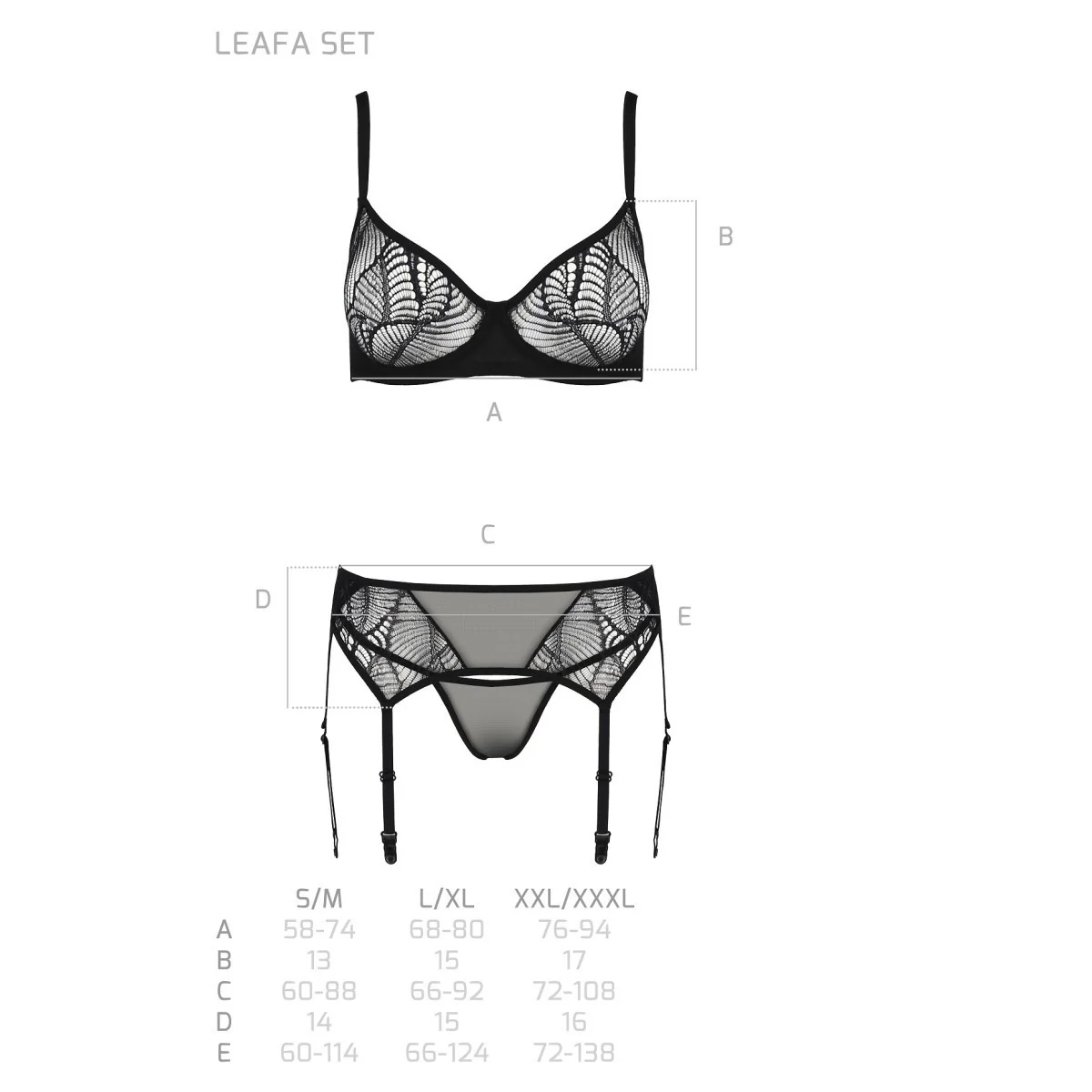 Eco Leafa 3er Set schwarz von Passion Eco Collection kaufen | Fesselliebe