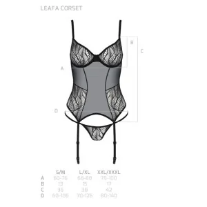 Eco Leafa Korsett & Tanga Schwarz von Passion Eco Collection