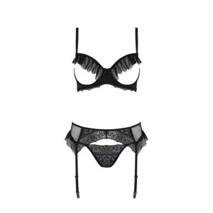 Eco Kerria 3er Set mit offenem BH Schwarz von Passion Eco Collection