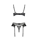 Eco Kerria 3er Set mit offenem BH Schwarz von Passion Eco Collection | Fesselliebe.de