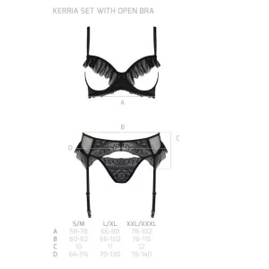 Eco Kerria 3er Set mit offenem BH Schwarz von Passion Eco Collection