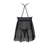 Eco Kerria Chemise & Tanga Schwarz von Passion Eco Collection | Fesselliebe.de