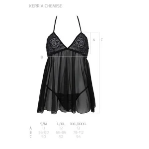 Eco Kerria Chemise & Tanga Schwarz von Passion Eco Collection
