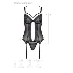 Eco Drosera Korsett & Tanga Schwarz von Passion Eco Collection