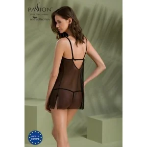 Eco Drosera Chemise & Tanga Schwarz von Passion Eco Collection