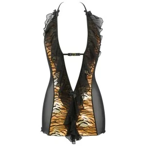 Babydoll & String Schwarz-Gold V-10029 von Axami