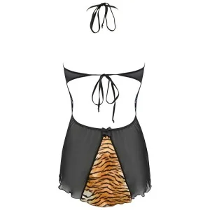 Babydoll & String Schwarz-Gold V-10029 von Axami