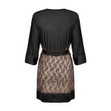 Allunes Peignoir Schwarz-Leo Size Plus von Obsessive | Fesselliebe.de