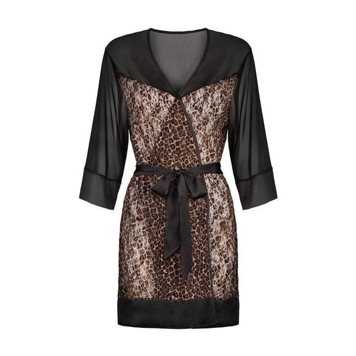 Allunes Peignoir Schwarz-Leo von Obsessive | Fesselliebe.de