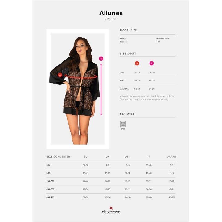 Allunes Peignoir Schwarz-Leo von Obsessive | Fesselliebe.de