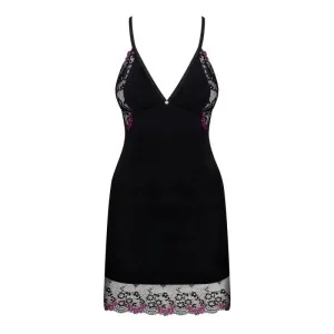 Vanessme Chemise & Tanga Schwarz von Obsessive