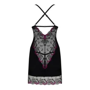 Vanessme Chemise & Tanga Schwarz von Obsessive
