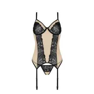 Daisy Korsett & Tanga Schwarz-Beige von Casmir