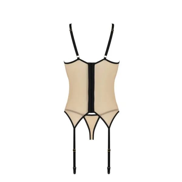 Daisy Korsett & Tanga schwarz-beige von Casmir kaufen | Fesselliebe