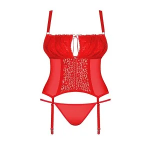 Blossmina Korsett & Tanga Rot von Obsessive