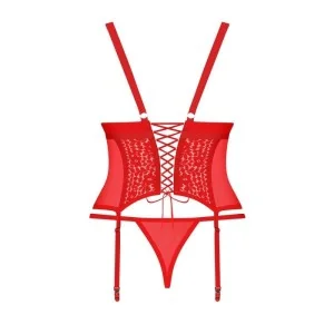 Blossmina Korsett & Tanga Rot von Obsessive