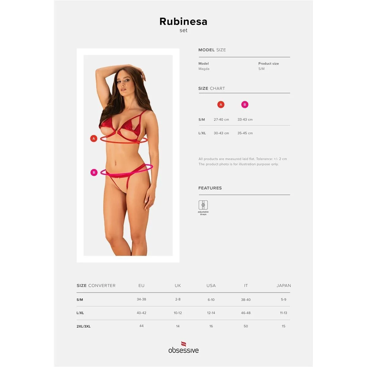 Rubinesa 2er Set rot von Obsessive kaufen | Fesselliebe