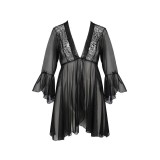 Eco Primula Peignoir Schwarz von Passion Eco Collection | Fesselliebe.de