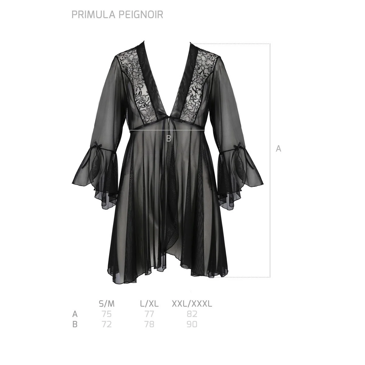 Eco Primula Peignoir schwarz von Passion Eco Collection kaufen | Fesselliebe