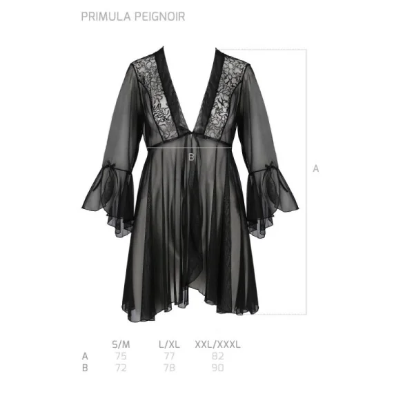 Eco Primula Peignoir schwarz von Passion Eco Collection kaufen | Fesselliebe
