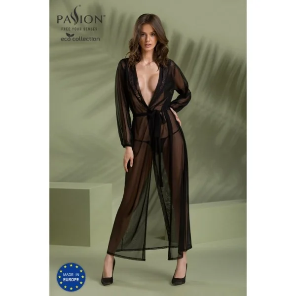 Eco Zinnia Peignoir schwarz von Passion Eco Collection kaufen | Fesselliebe