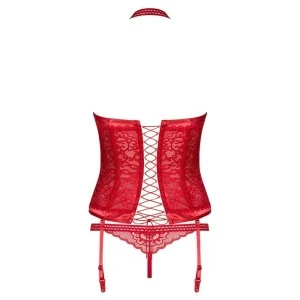 Flameria Korsett & Tanga Rot von Obsessive