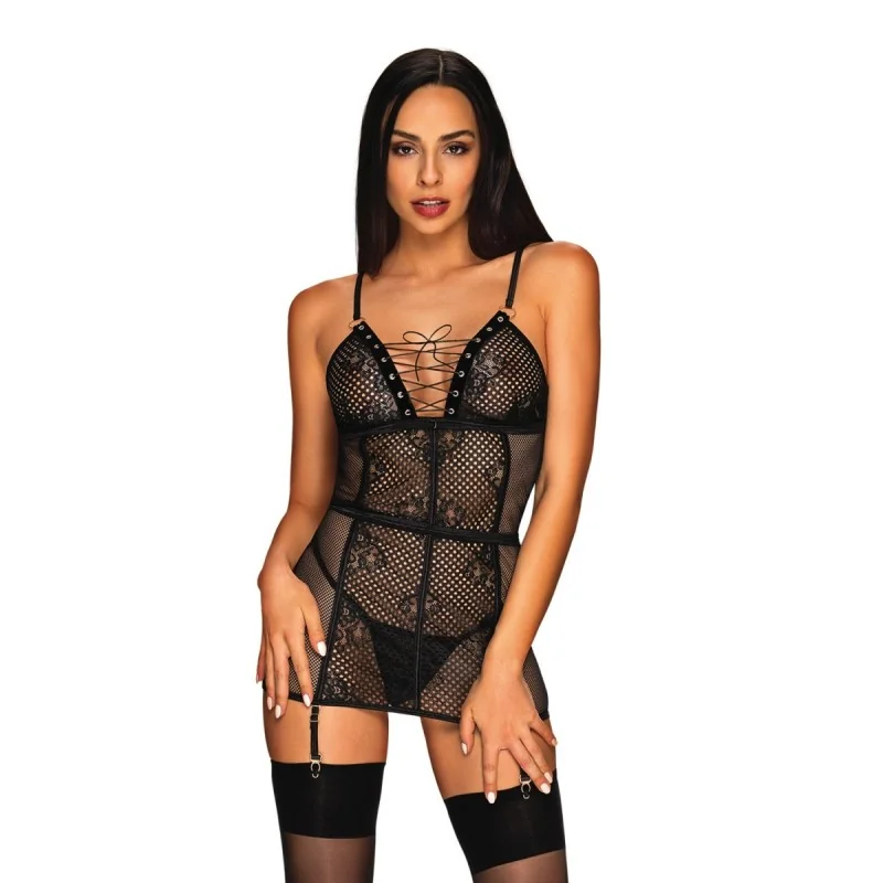 Basitta Chemise & Tanga schwarz von Obsessive kaufen | Fesselliebe