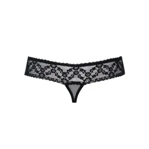 Offener Schritt Tanga Schwarz 837-Thc-1 von Obsessive
