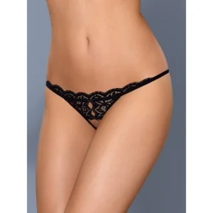 Offener Schritt Tanga Schwarz 831-Thc-1 von Obsessive