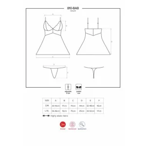 Babydoll & Tanga Weiss 810-Bab-2 von Obsessive