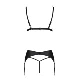 Miley 3er Set mit offenem BH Schwarz von Passion-Exklusiv | Fesselliebe.de