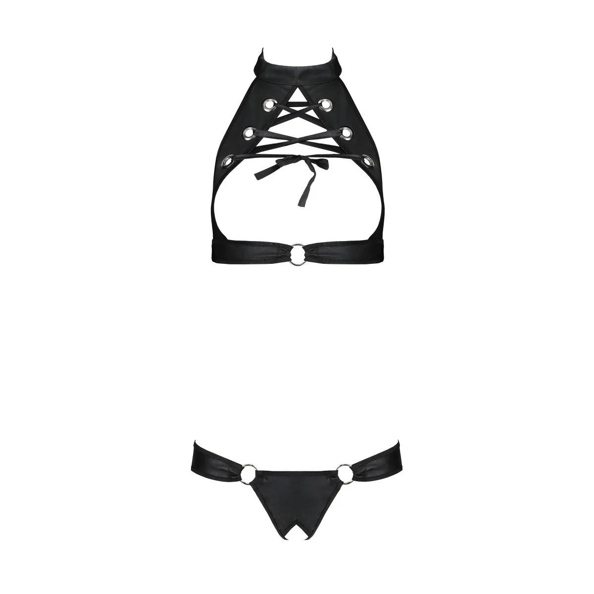 Malwia 2er Set mit offenem BH schwarz von Passion-Exklusiv kaufen | Fesselliebe