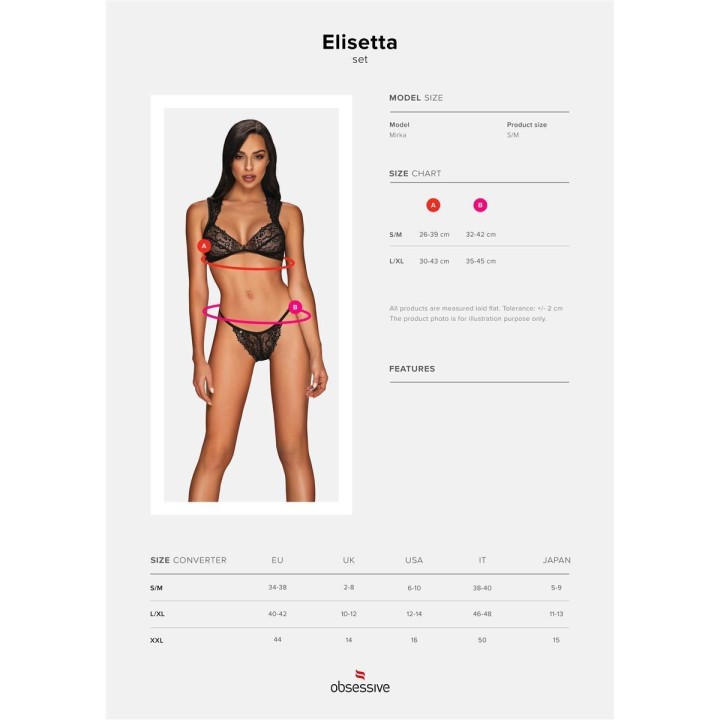 Elisetta 2er Set Schwarz von Obsessive | Fesselliebe.de