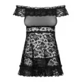Flores Chemise & Tanga Schwarz von Obsessive