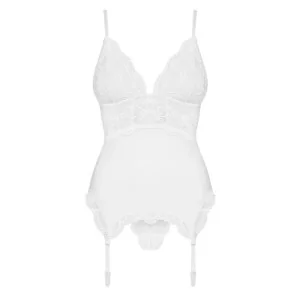 Korsett & Tanga Weiss 810-Cor-2 von Obsessive