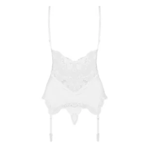 Korsett & Tanga Weiss 810-Cor-2 von Obsessive